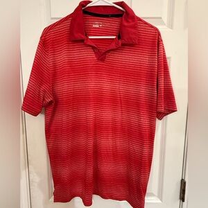 Men's Nike Golf red  Striped Polo Shirt-size large